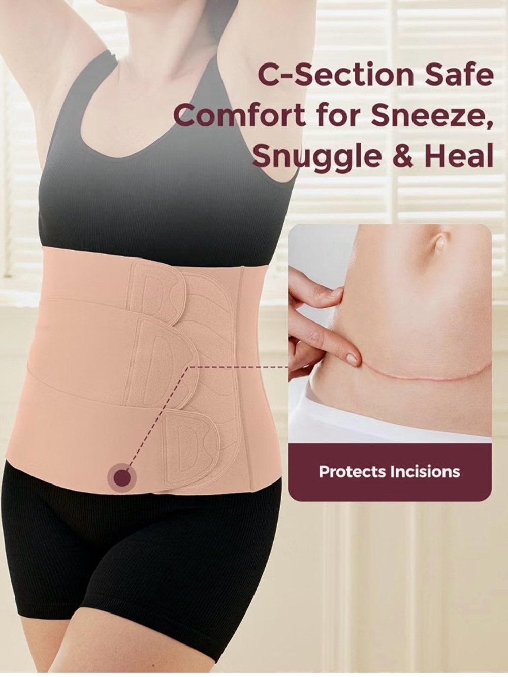 NWT -Momcozy Ergowrap Postpartum Belly Band, 3D Lifting & Ergonomic Back Support - Picture 5 of 8